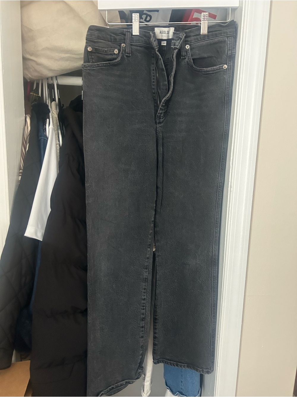 Agolde Black Straight-Leg Jeans